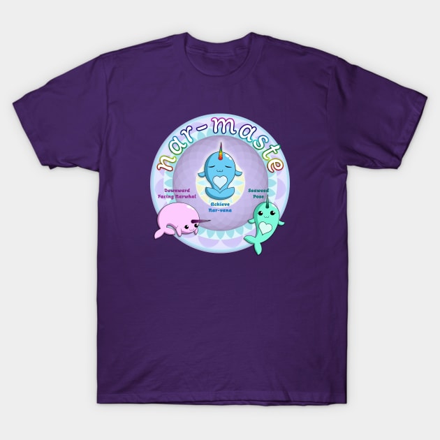 Narwhals Doing Yoga T-Shirt by ferinefire